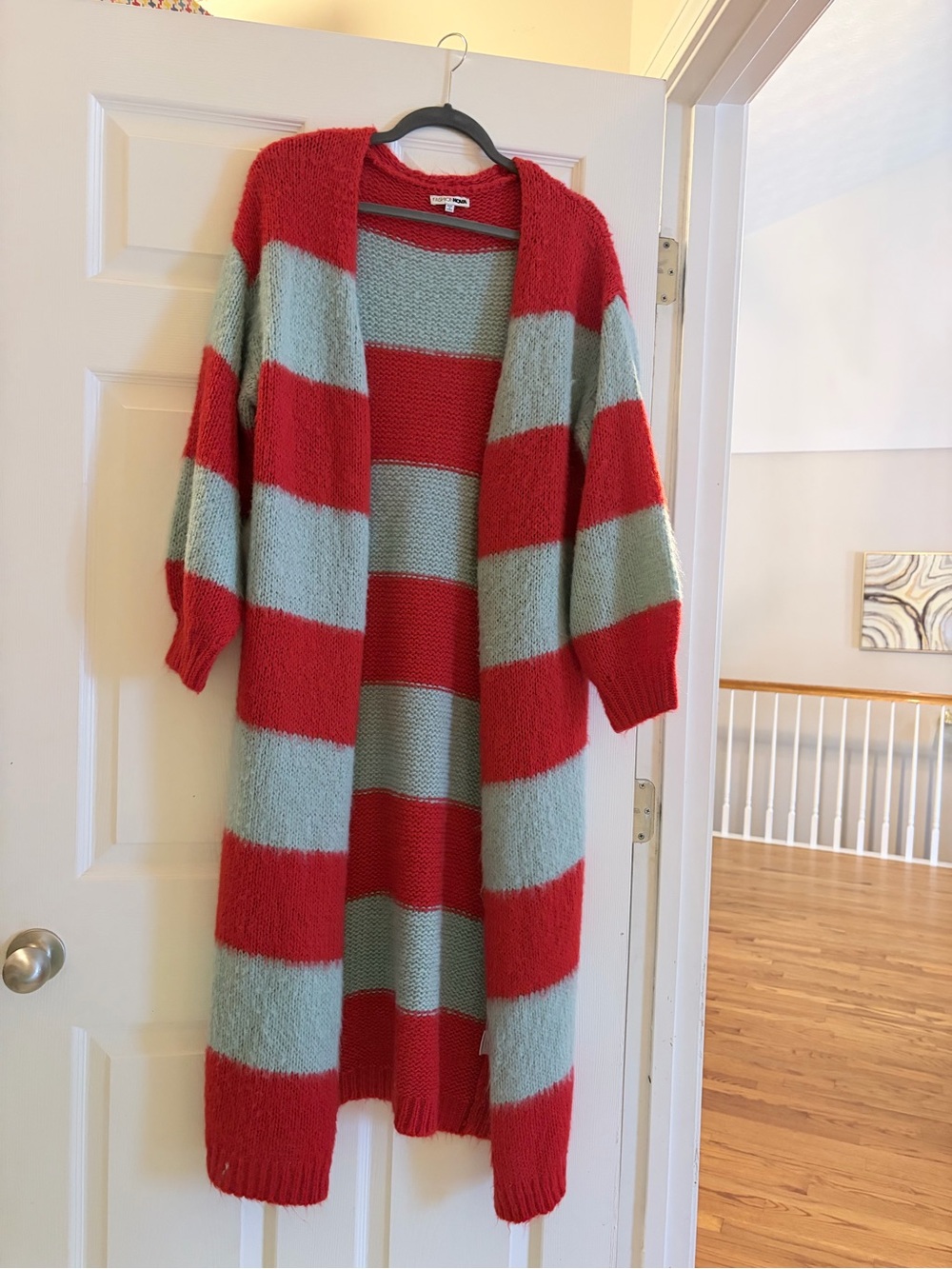 Blue and Red Long Cardi